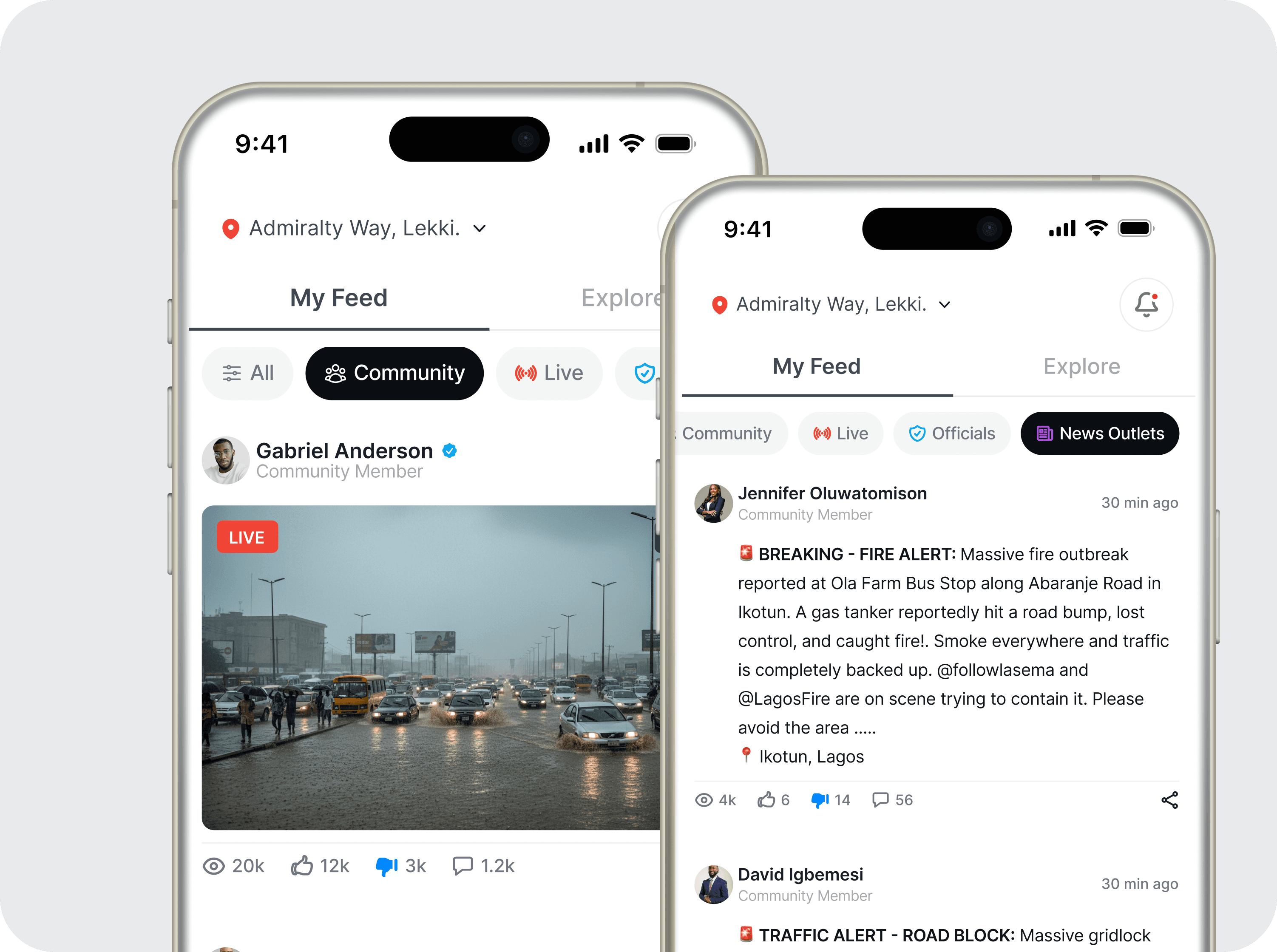 SafeRoute Community Feed